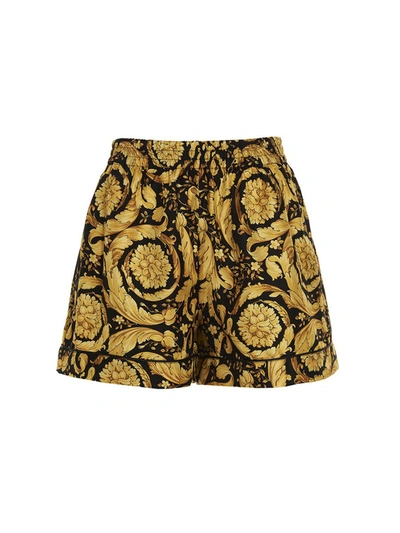 Shop Versace 'barocco' Pyjama Shorts In Multicolor