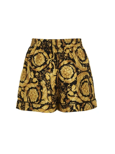Shop Versace 'barocco' Pyjama Shorts In Multicolor