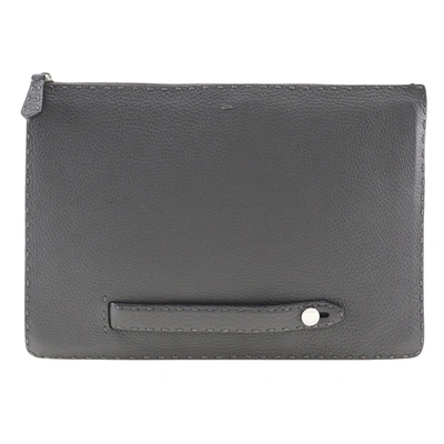 Shop Fendi Selleria Black Leather Clutch Bag ()