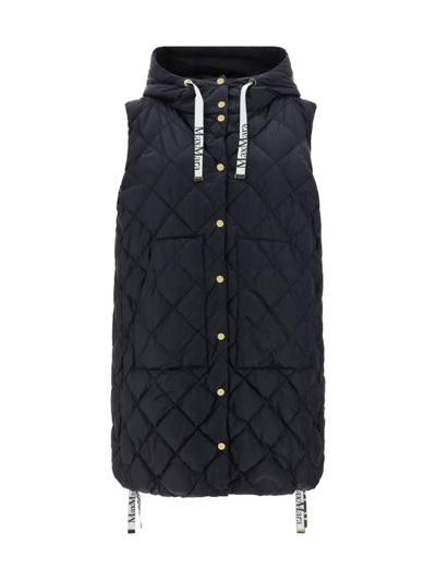 Shop Max Mara The Cube Quilted Down Vest In Black