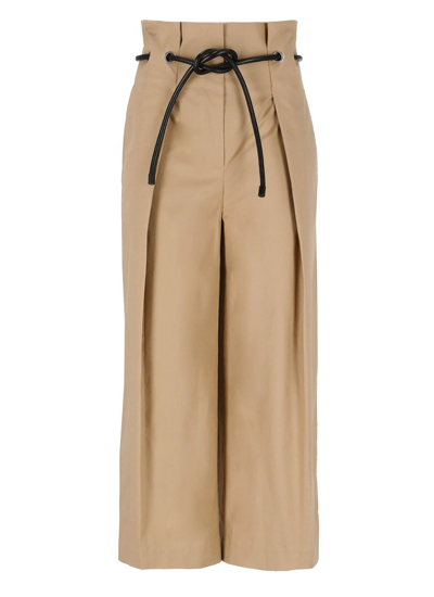 Shop 3.1 Phillip Lim / フィリップ リム 3.1 Phillip Lim Cropped Wide Leg Origami Trousers In Beige