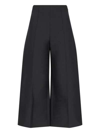 Shop Marni Pressed Crease Cropped Trousers In Black