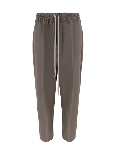Shop Rick Owens Drawstring Cropped Trousers In Brown