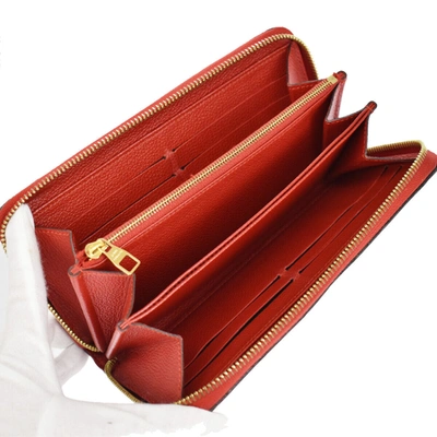 Pre-owned Louis Vuitton Zippy Wallet Red Canvas Wallet  ()