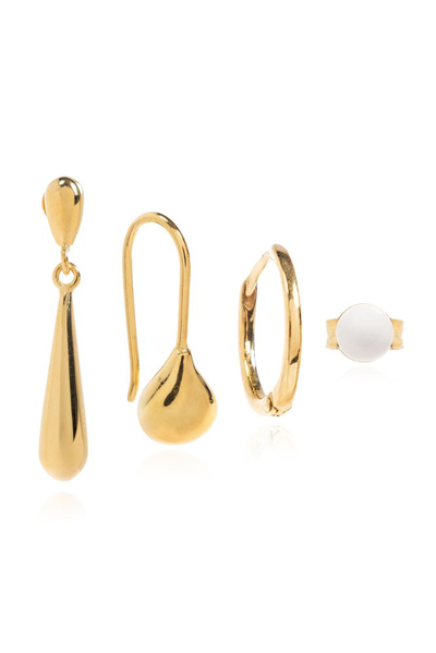 Shop Lemaire Set Of Four Earrings In Gold