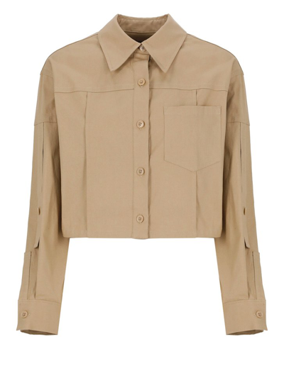 Shop 3.1 Phillip Lim / フィリップ リム 3.1 Phillip Lim Cropped Convertible Shirt Jacket In Beige