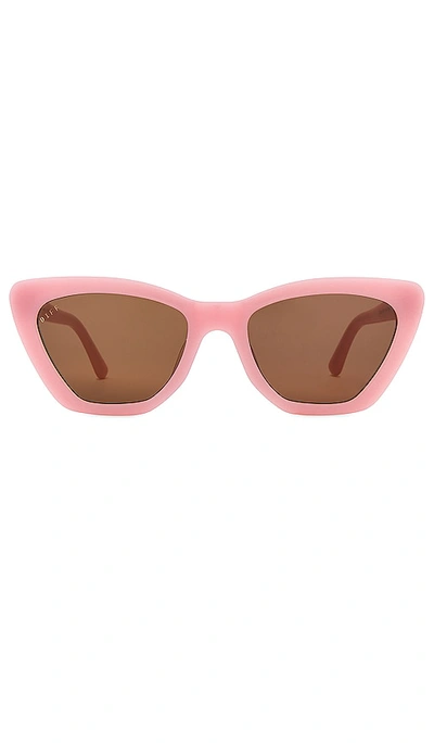 Shop Diff Eyewear Camila Sunglasses In Pink Velvet & Brown