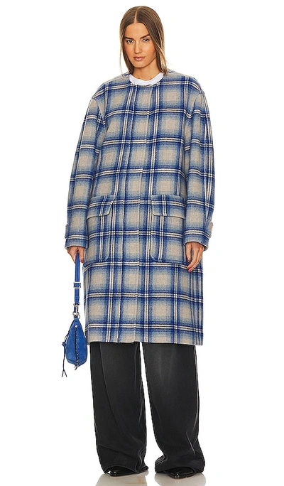 Shop Isabel Marant Emeline Coat In Blue