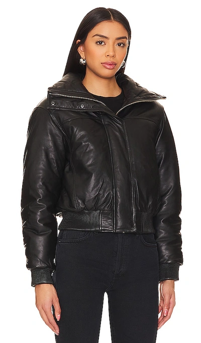 Shop Allsaints Sloane Padded Leather Jacket In Black