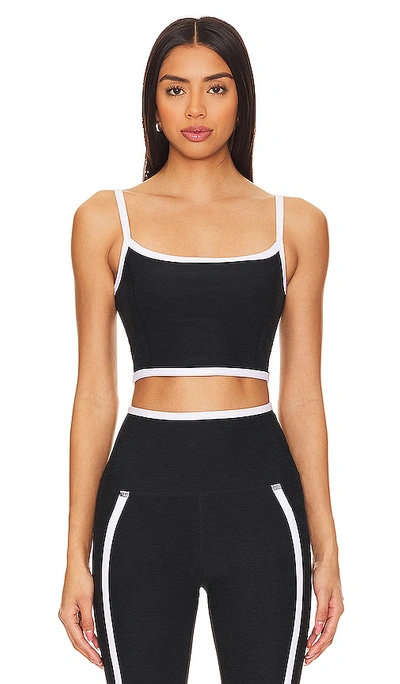 Shop Beyond Yoga Spacedye New Moves Cropped Tank In Black