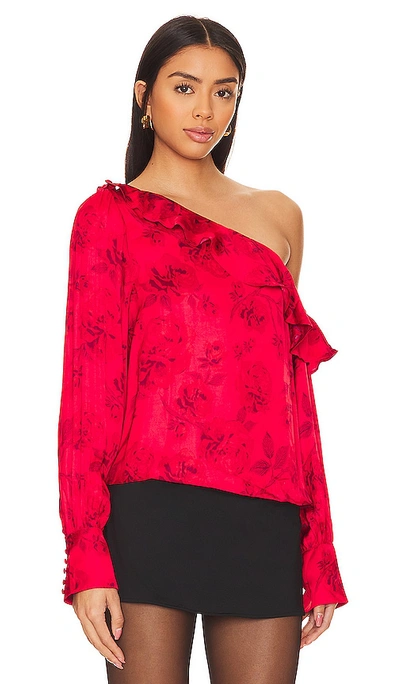 Shop Free People These Nights Blouse In Red Combo