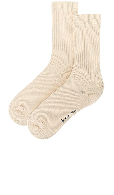 Shop Snow Peak Recycled Cotton Socks In Cream