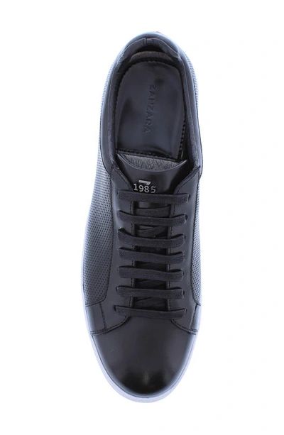Shop Zanzara Havana Perforated Leather Sneaker In Black