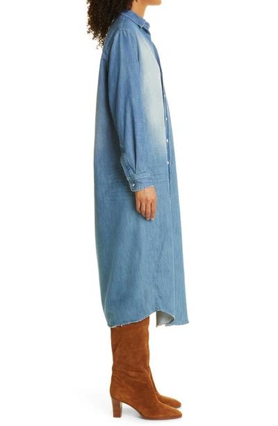 Shop Frank & Eileen Rory Long Sleeve Denim Button-up Midi Dress In Distressed Vintage Wash