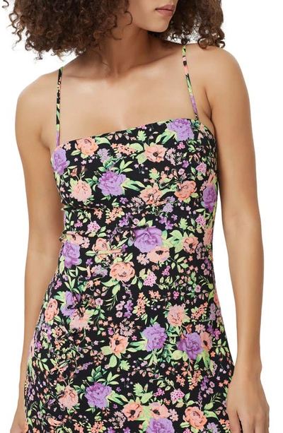 Shop Afrm Maggi Floral Print Maxi Dress In Noir Violet Garden