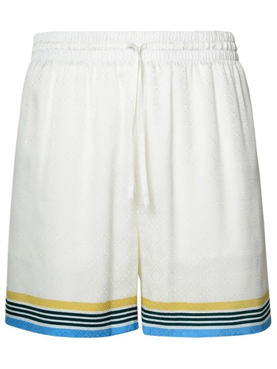 Shop Casablanca White Silk Trousers