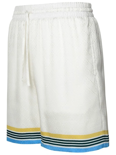 Shop Casablanca White Silk Trousers