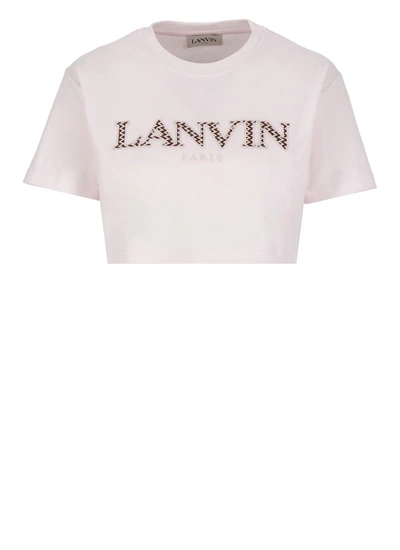 Shop Lanvin Cotton Cropped T-shirt In White