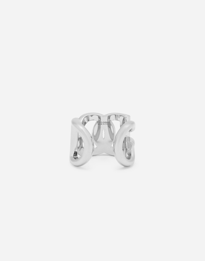 Dolce & Gabbana Dg Logo Ring In Silver