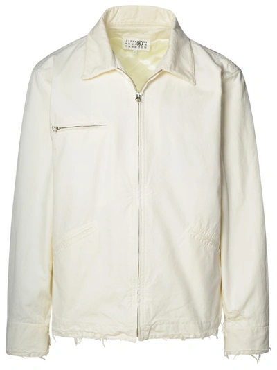 Shop Mm6 Maison Margiela White Cotton Jacket