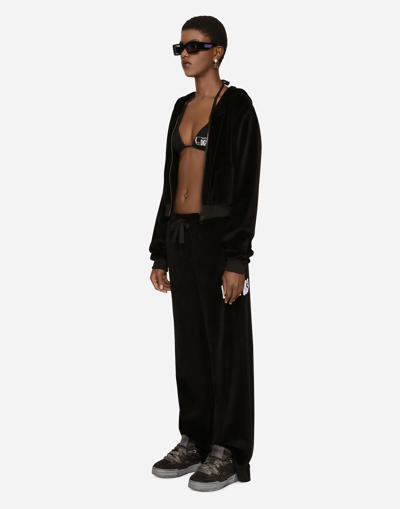 Shop Dolce & Gabbana Dgvib3-print Triangle Bikini In Black