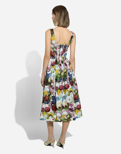 Shop Dolce & Gabbana Corset Dress With Nocturnal Flower Print