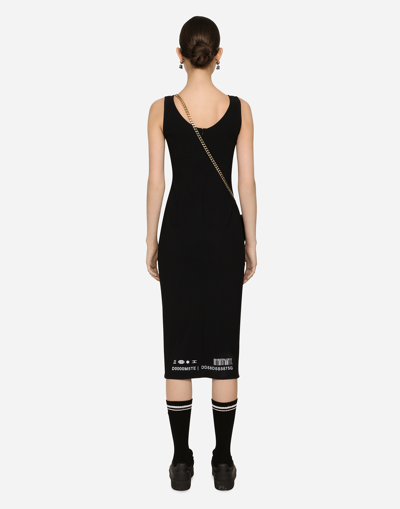 Dolce & Gabbana Scoop-neck Midi Dress In Black