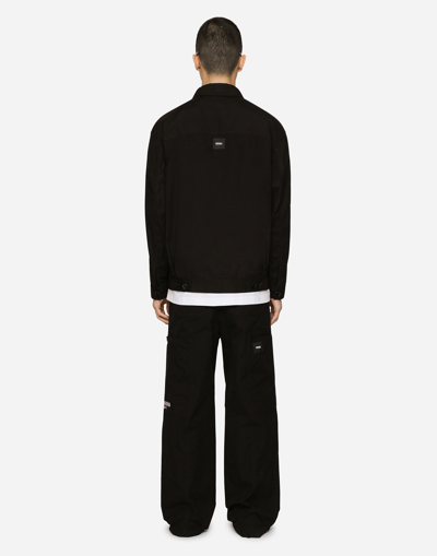 Shop Dolce & Gabbana Cotton Faille Pants With Dgvib3 Patch And Embroidery In Black
