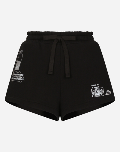Shop Dolce & Gabbana Cotton Jersey Shorts Dgvib3 In Black