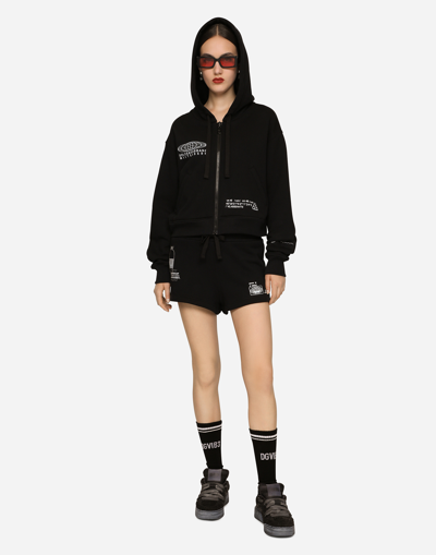 Shop Dolce & Gabbana Cotton Jersey Shorts Dgvib3 In Black