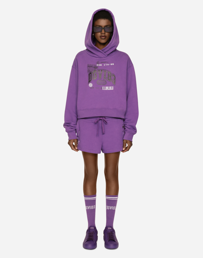 Shop Dolce & Gabbana Cotton Jersey Shorts Dgvib3 In Purple