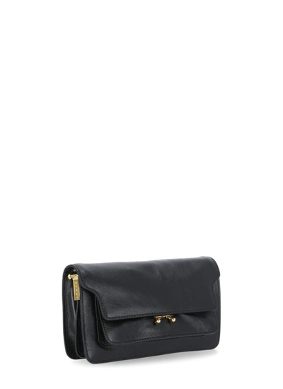 Shop Marni Trunk Soft Shoulder Bag In Black