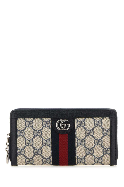 Shop Gucci Ophidia Gg Zip Around Wallet In Multi