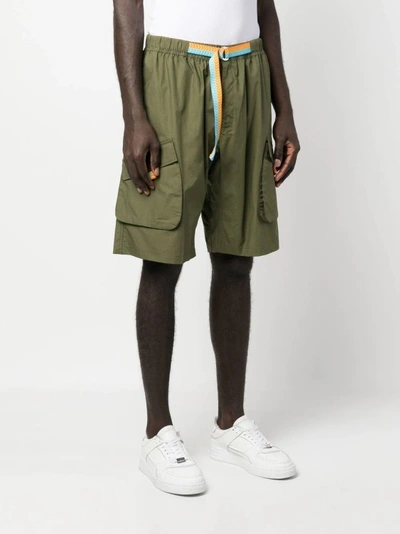 Shop Marcelo Burlon County Of Milan Khaki Cotton Shorts In Grey