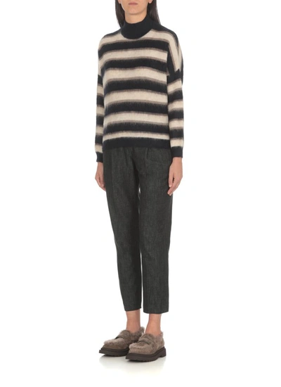 Shop Brunello Cucinelli Mohair And Wool Sweater In Black