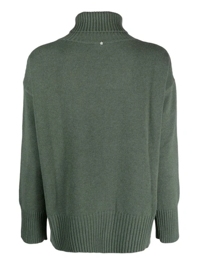 Shop Lorena Antoniazzi Green Piped Trim Sweater In Grey