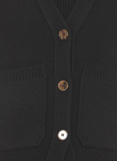 Shop Khaite Black  Cashmere Knitted Cardigan