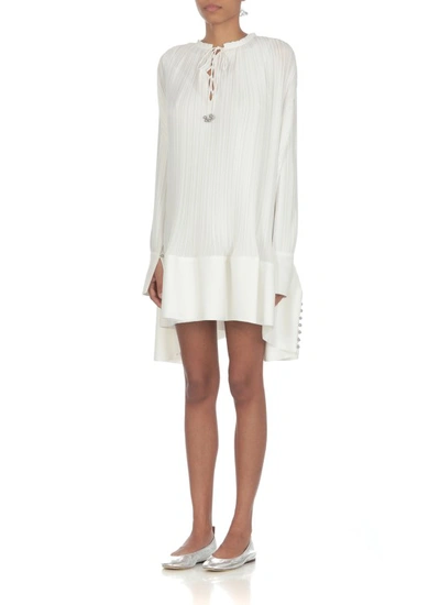 Shop Lanvin White Pleated Dress