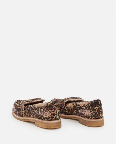 Shop Golden Goose Jerry Leopard Print Horsy Leather Loafers In Brown