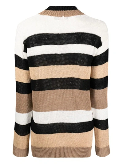 Shop Lorena Antoniazzi Multicolor Striped Sweater In Black
