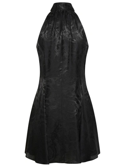 Shop Versace Barocco' Dress In Black Silk Blend
