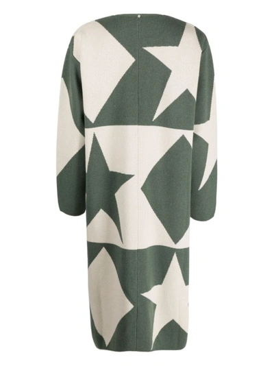 Shop Lorena Antoniazzi Multicolored Star Knit Cardigan In Grey