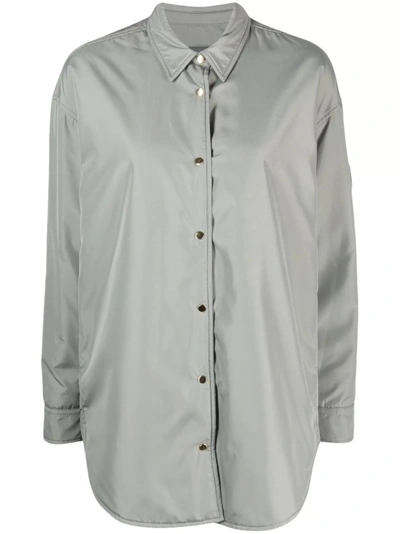 Shop Lorena Antoniazzi Gray Overshirt Jacket In Grey