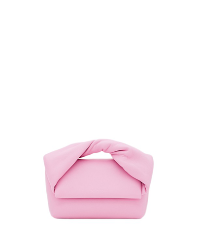 Shop Jw Anderson Pink Crossbody Bag With Twisted Top Handle