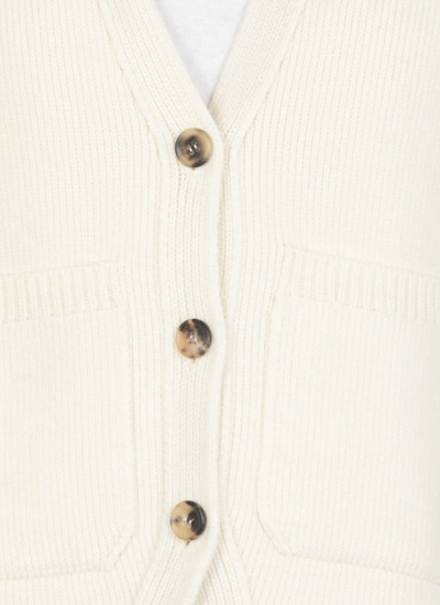 Shop Khaite Ivory  Cashmere Knitted Cardigan In Neutrals