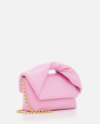 Shop Jw Anderson Pink Crossbody Bag With Twisted Top Handle