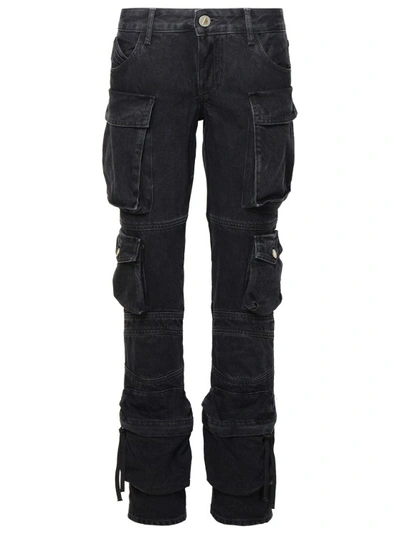 Shop Attico Essie' Black Cotton Jeans