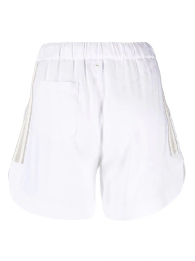 Shop Lorena Antoniazzi White Side Striped Shorts