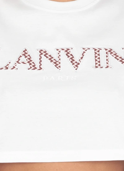 Shop Lanvin Cotton Cropped T-shirt In White