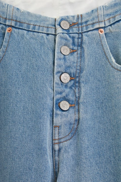 Shop Mm6 Maison Margiela 5 Pocket Jeans In Cyan Cotton In Blue
